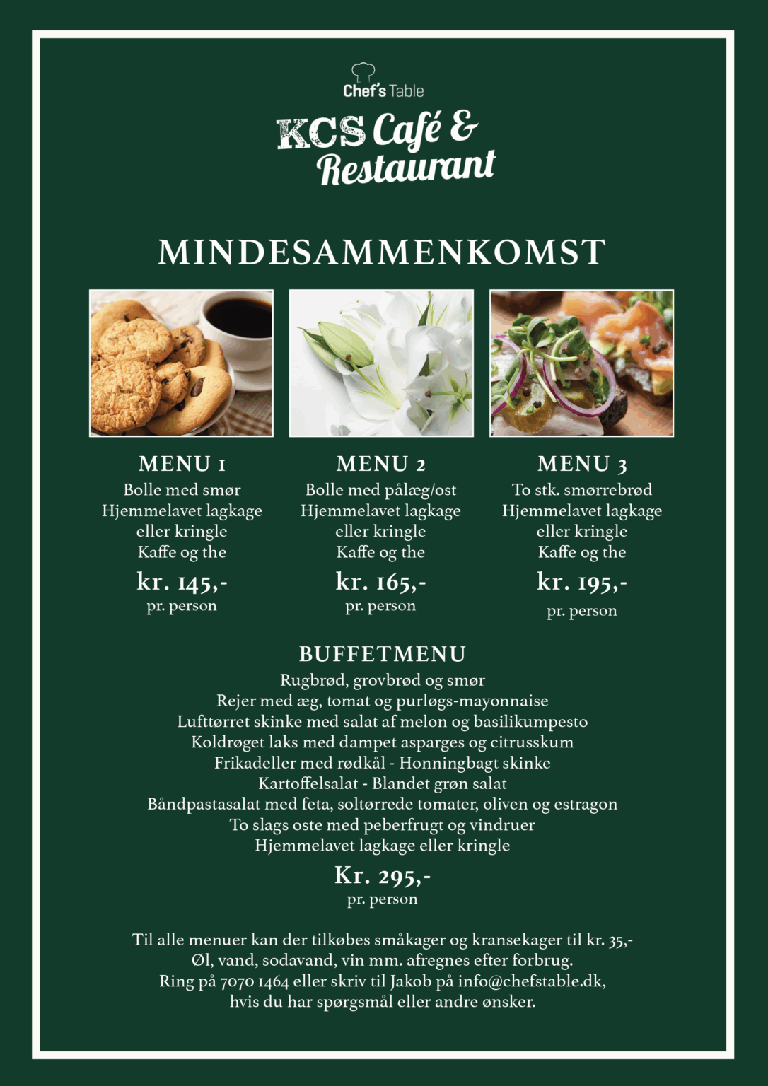 Mindesammenkomst menu